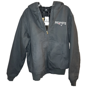 NWT! Dunbrooke New England Patriots Navy Dakota Cotton Canvas Hooded Jacket L